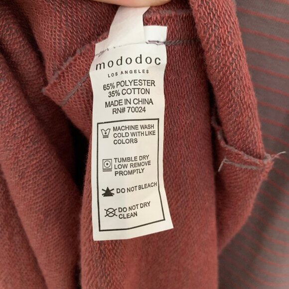 NEW Mododoc striped cowl‎ neck mid weight long sleeve pullover sweatshirt - Picture 6 of 9